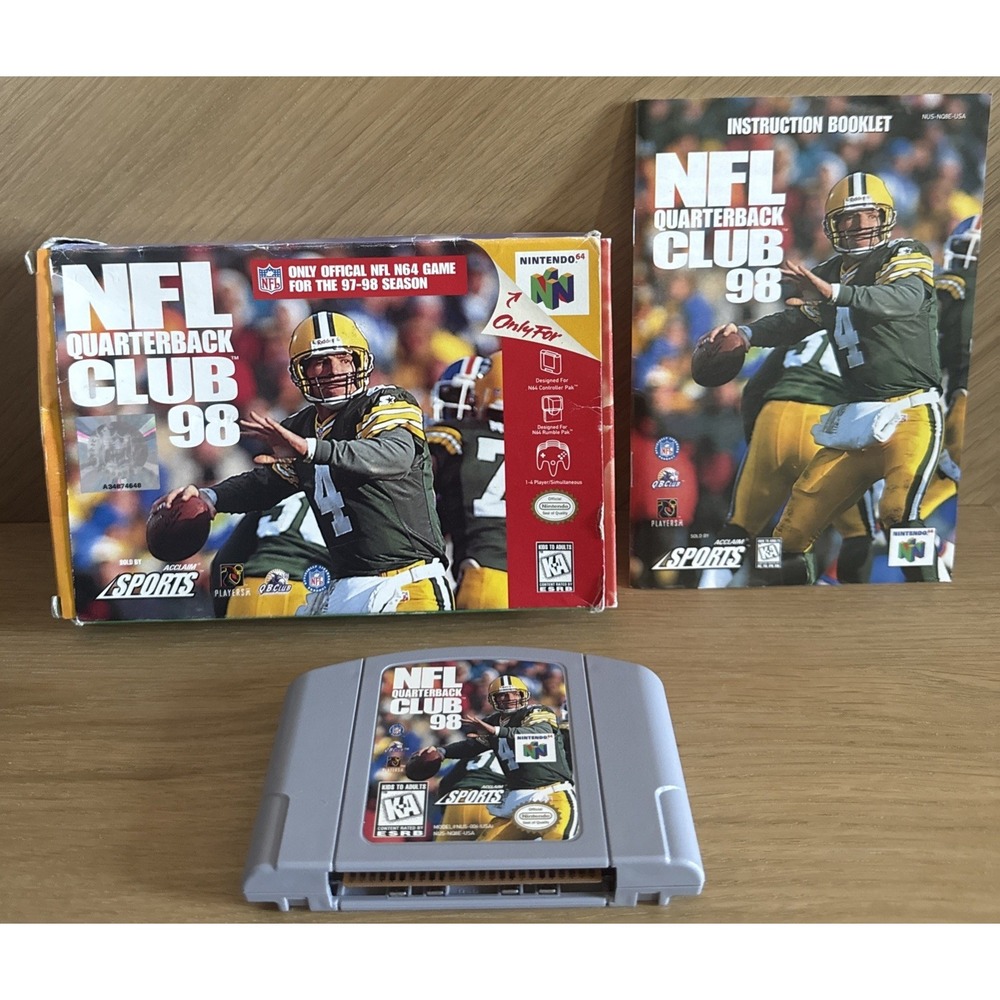 NFL Quarterback Club 98 (Nintendo 64, 1997) N64 Complete CIB